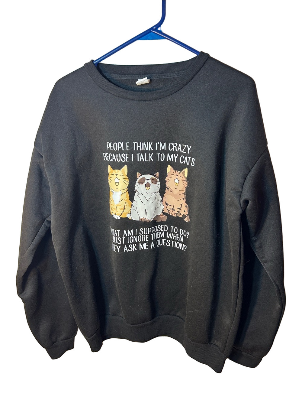 Black Cat Graphic Crewneck Sweatshirt size XL